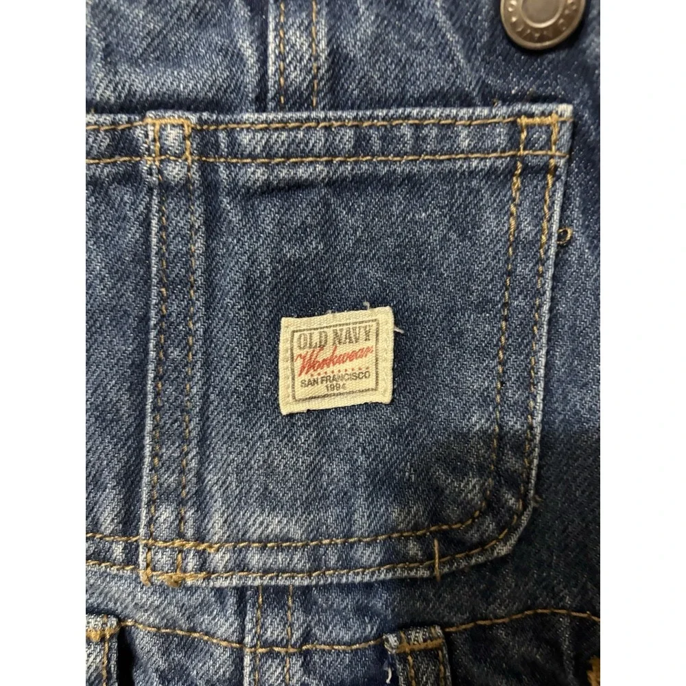 Old Navy Workwear Jean‎ Shortalls Baby 12-18 Months Washed Denim Y2K